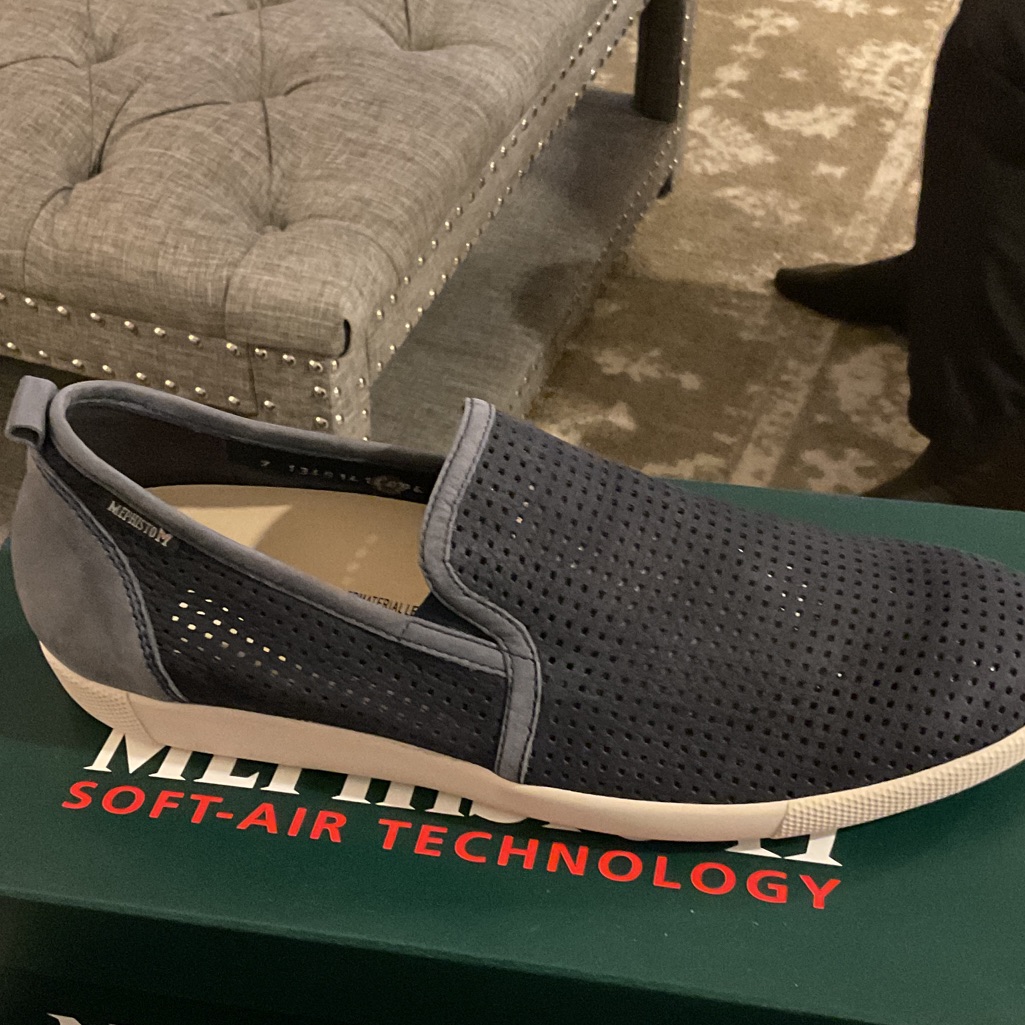 Mephisto Navy Perforated Slip-On Loafer